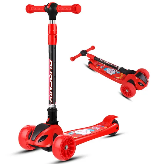 Rett marque vente en gros 3 roues clignotantes enfants Scooter pliable hauteur réglable enfants coup de pied Scooter